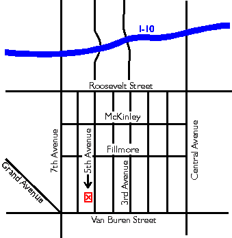 Map to the Asian Arts Center